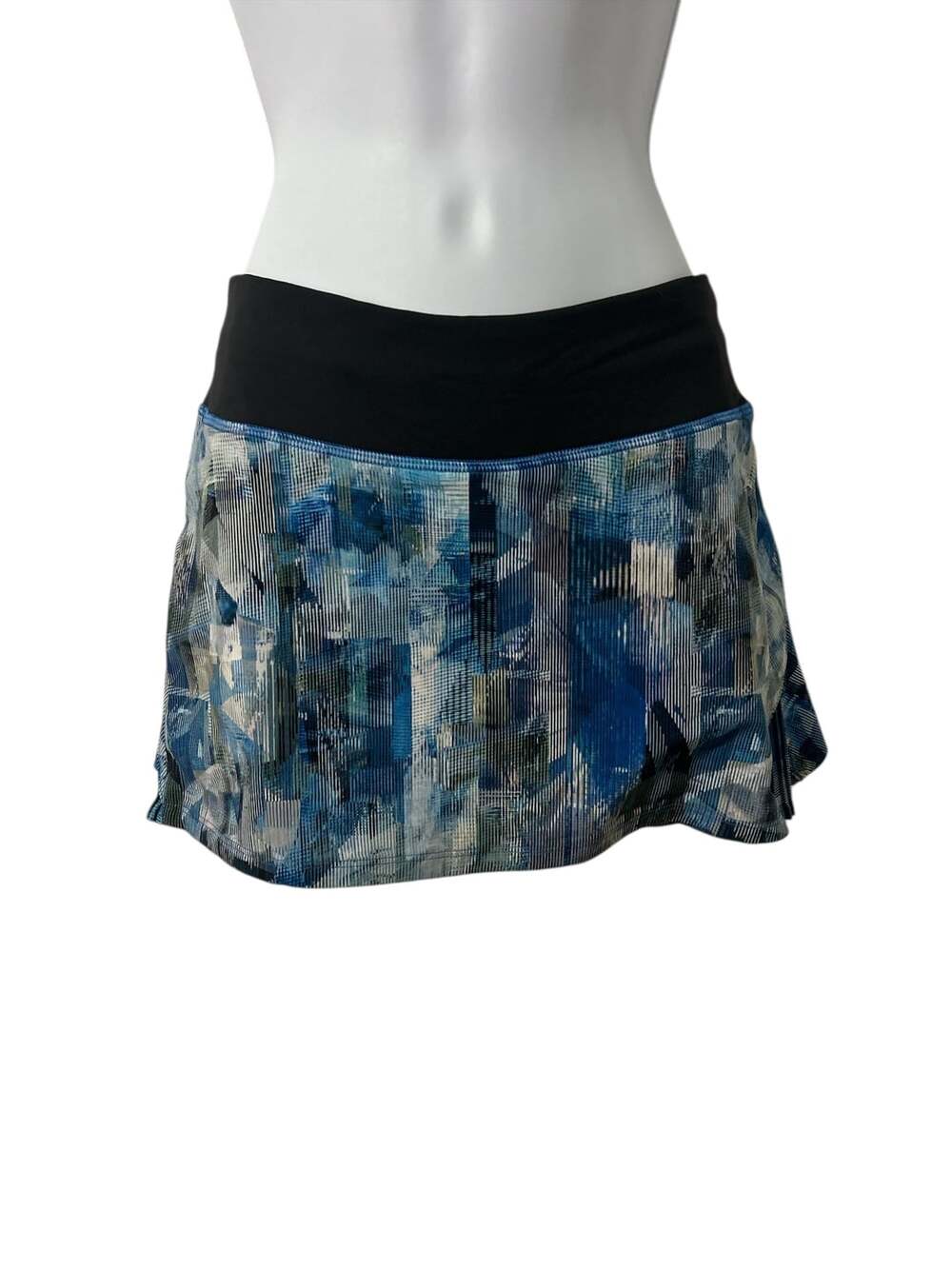 Lululemon Play Off The Pleats Skirt Reg Length Sun Dazed Multi Blue Black Sz. 2
